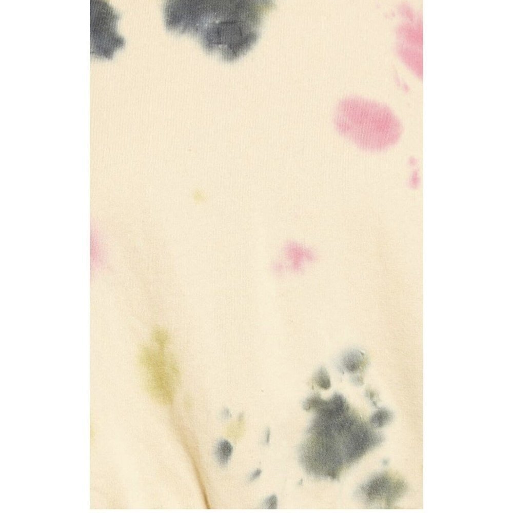 NWT AFRM Cropped Hoodie Sweatshirt SMALL Beige Tan Pink Tie Dye Drawstring - Picture 6 of 11